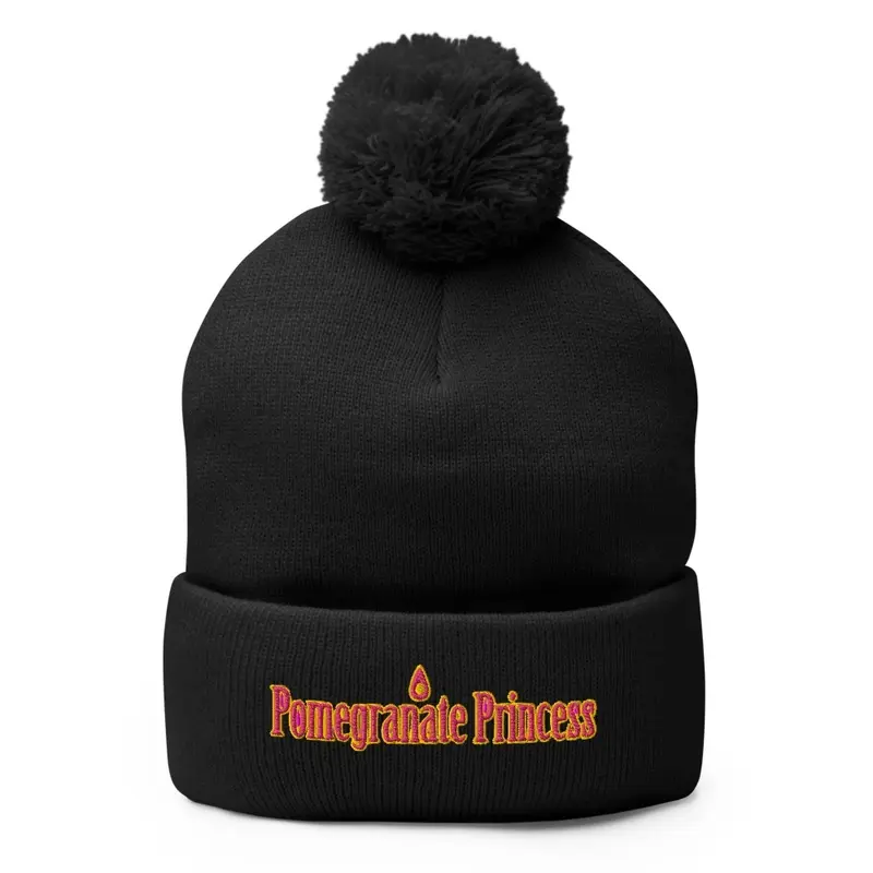 Pomegranate Princess Logo Pom Pom Hat